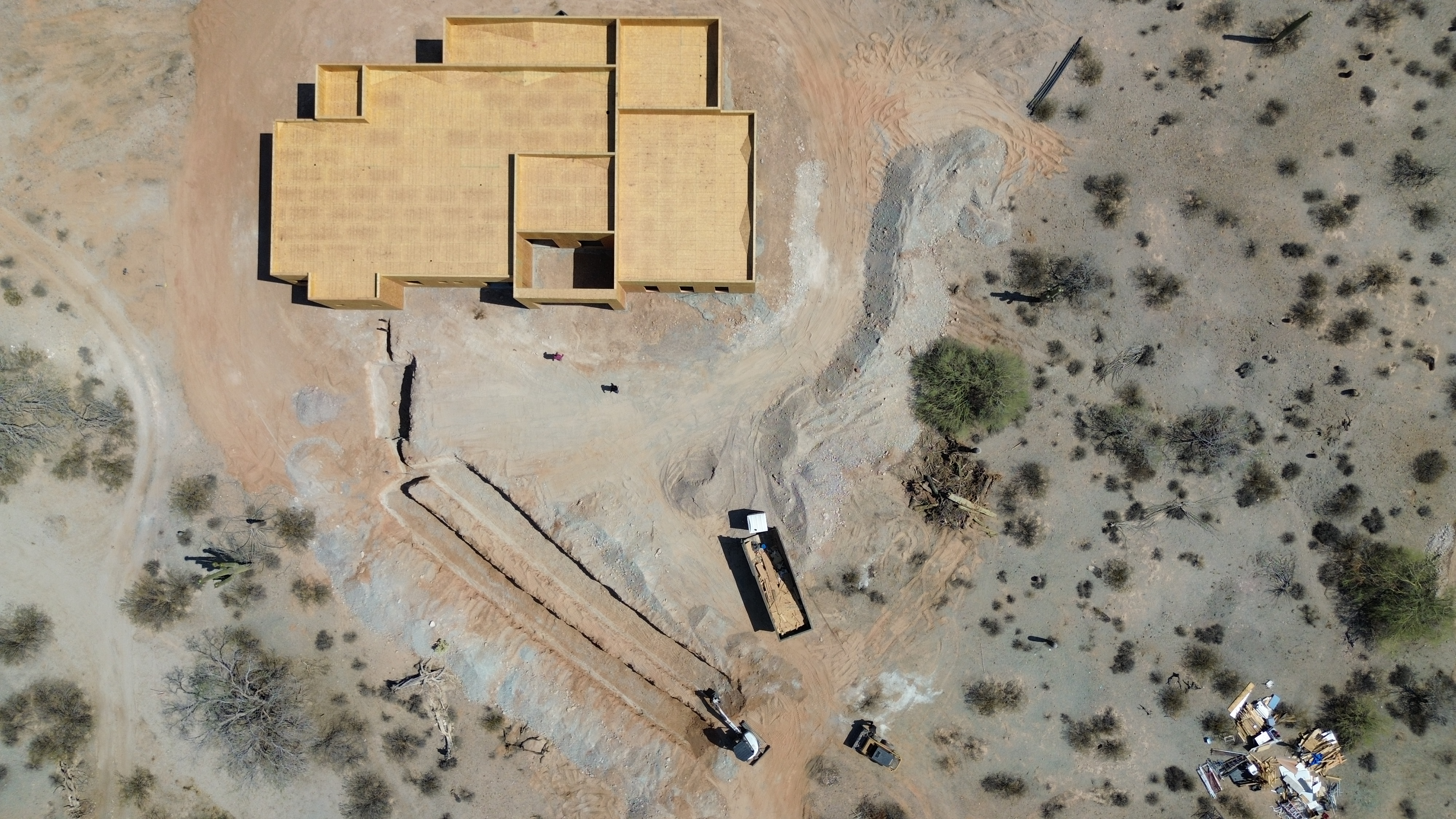 ProLux Homes custom build site aerial view